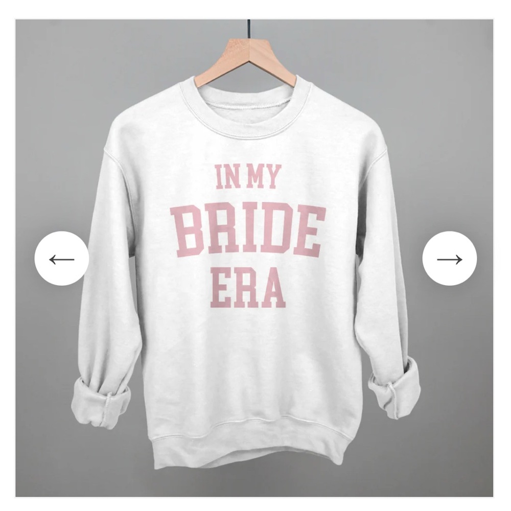 In My Bride Era White and Pink Women's Sweater SIZE SMALL